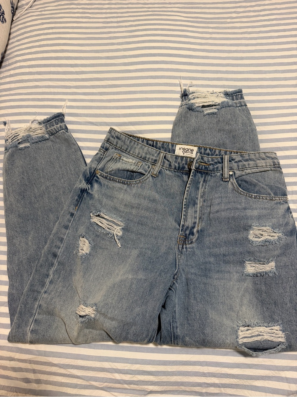 Light Blue Distressed High-Waist Women’s Jeans